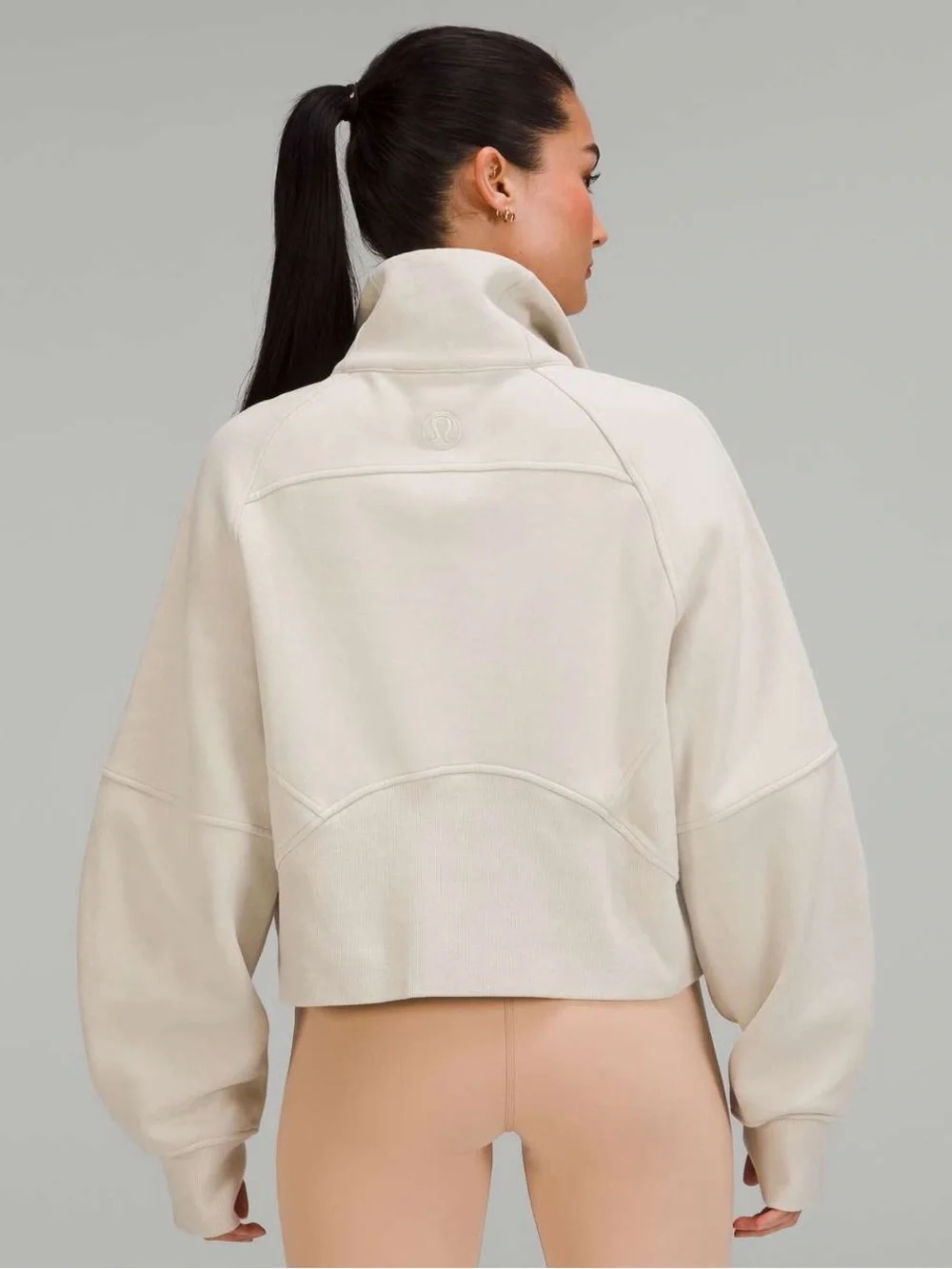 Lululemon Scuba Oversized Funnel Neck Half Zip in Creamy Ivory size XS/Small